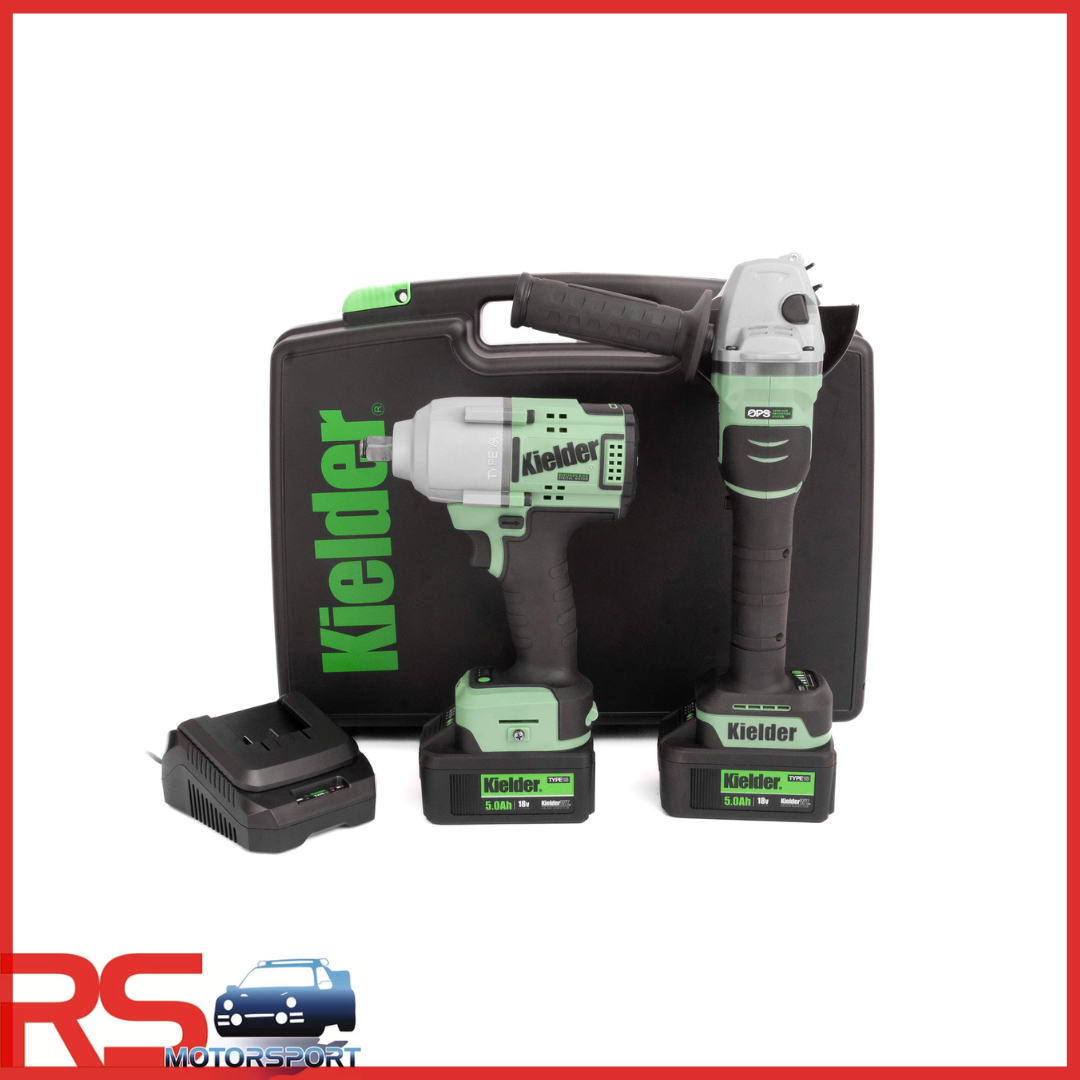 impact wrench twin pack with angle grinder and 2 batteries